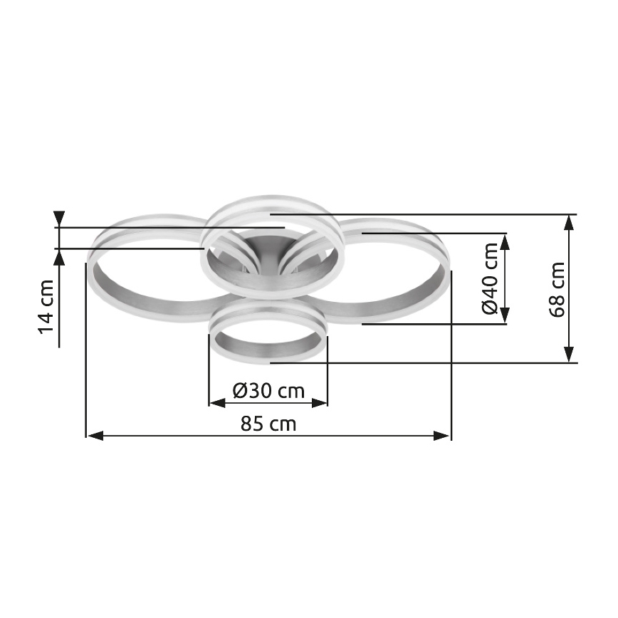 Globo - Plafonnier à intensité variable LED/90W/230V 2700-6000K 68x85 cm + Télécommande