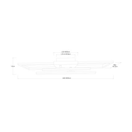 Globo - Plafonnier LED/24W/230V 3000K 20x80 cm