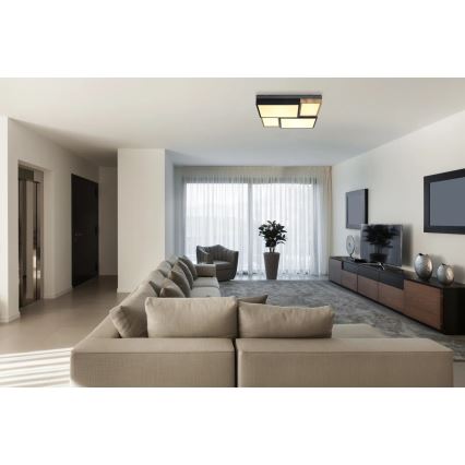 Globo 67286-50 - Plafonnier LED GUNDI LED/50W/230V 60x60 cm marron/noir