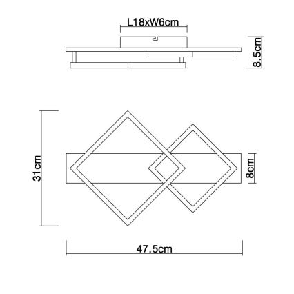 Globo - Plafonnier LED LED/18W/230V