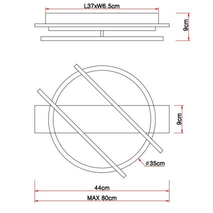 Globo - Plafonnier LED/32W/230V