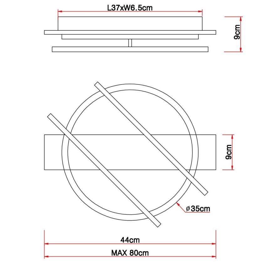 Globo - Plafonnier LED/32W/230V