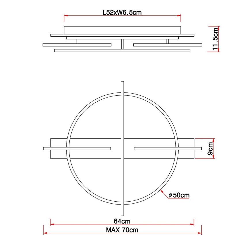 Globo - Plafonnier LED/44W/230V