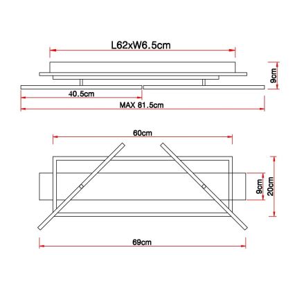 Globo - Plafonnier LED LED/32W/230V