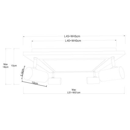 Globo - Spot ULLA 4xGU10/5W + LED/24W/230V