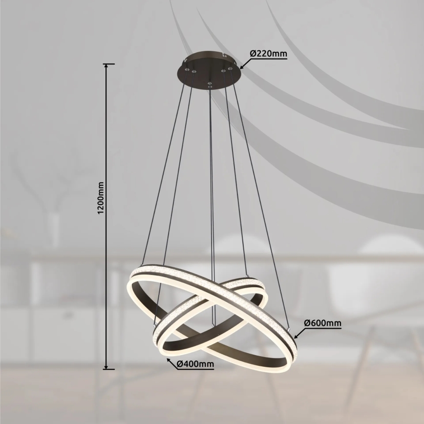Globo - Suspension filaire à intensité variable LED/60W/230V 2700K-6000K + télécommande