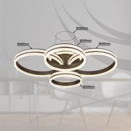 Globo - Plafonnier à intensité variable LED/90W/230V 2700K-6000K + télécommande