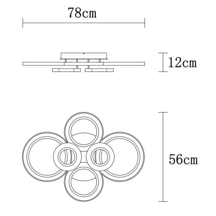 Globo - Plafonnier à intensité variable LED/60W/230V 2700-6000K 56x78 cm anthracite + Télécommande