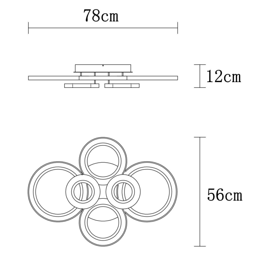 Globo - Plafonnier à intensité variable LED/60W/230V 2700-6000K 56x78 cm anthracite + Télécommande