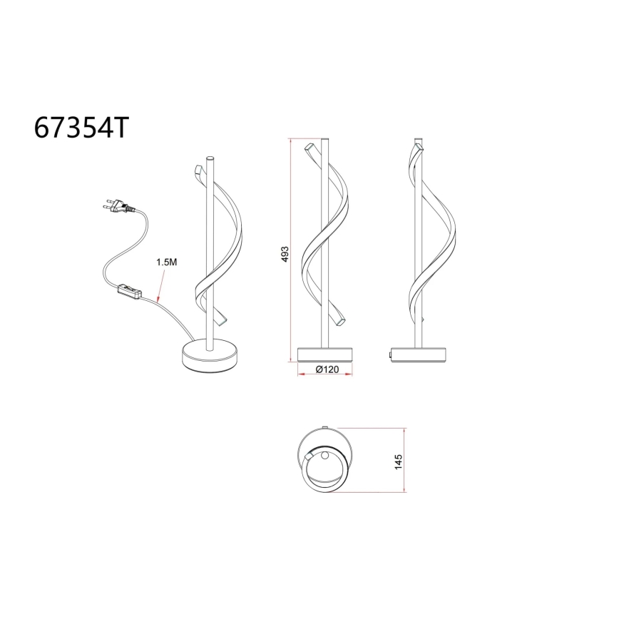 Globo - LED Lampe de table LED/12,5W/230V 3000K