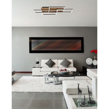Globo - Plafonnier LED dimmable LED/40W/230V 2700-6500K 32,5 x 87,5 cm marron/noir + télécommande