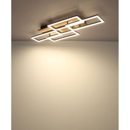 Globo - Plafonnier LED dimmable LED/40W/230V 2700-6500K 32,5 x 87,5 cm marron/noir + télécommande