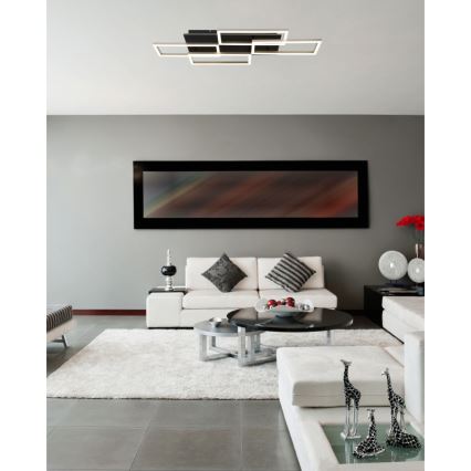 Globo - Plafonnier LED dimmable LED/40W/230V 2700-6500K 32,5x87,5 cm noir + télécommande