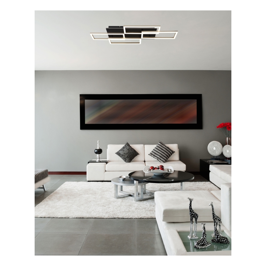 Globo - Plafonnier LED dimmable LED/40W/230V 2700-6500K 32,5x87,5 cm noir + télécommande