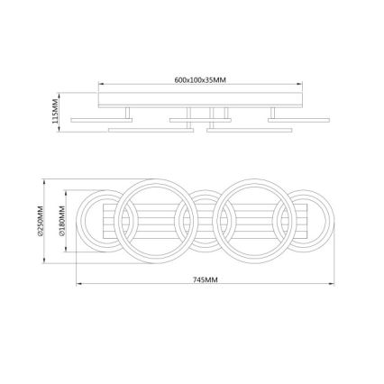 Globo - Plafonnier LED/34W/230V 3000/4200/6000K