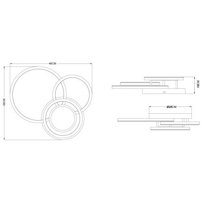 Globo - Plafonnier LED LED/40W/230V 3000K 49x39 cm