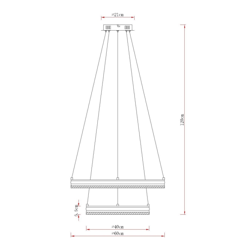 Globo - Suspension LED dimmable sur câble LED/60W/230V 2700–6000K + télécommande