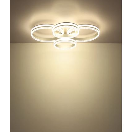 Globo - Plafonnier LED dimmable LED/90W/230V 2700-6000K argenté + télécommande