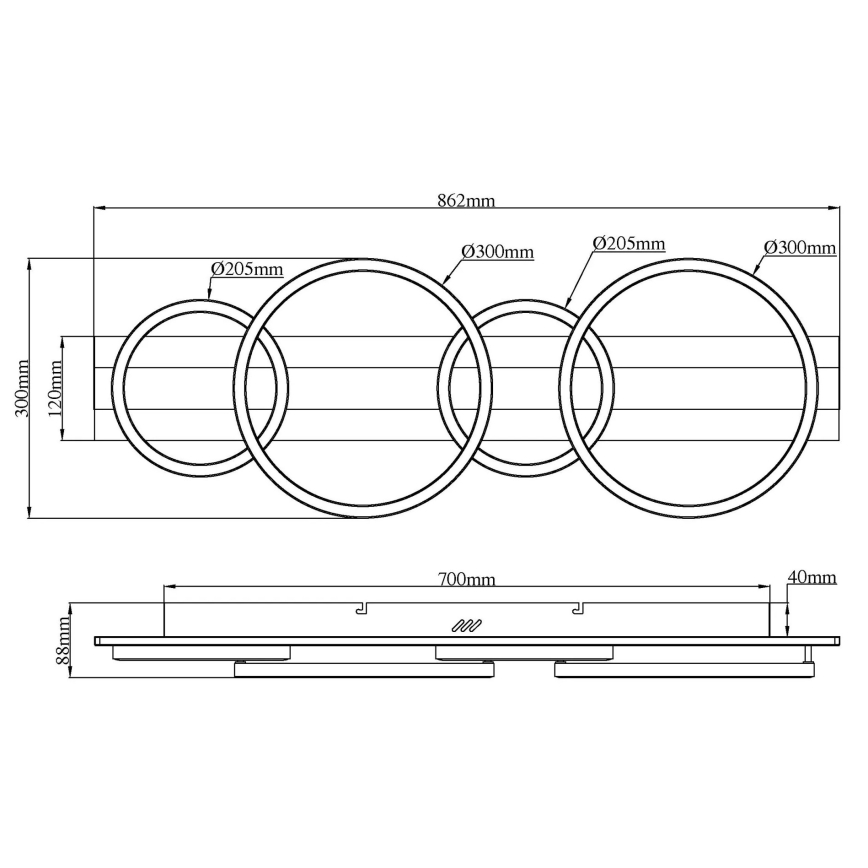 Globo - Plafonnier LED/55W/230V 4000K 30x86,2 cm