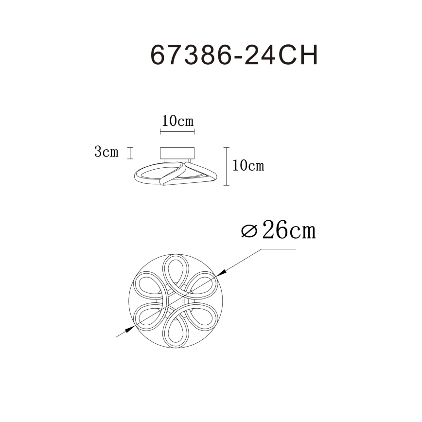 Globo - Plafonnier LED/24W/230V 2700/4000/6000K d. 26 cm doré