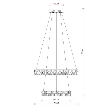 Globo - Suspension LED dimmable sur câble LED/60W/230V 2700-6000K transparente + télécommande