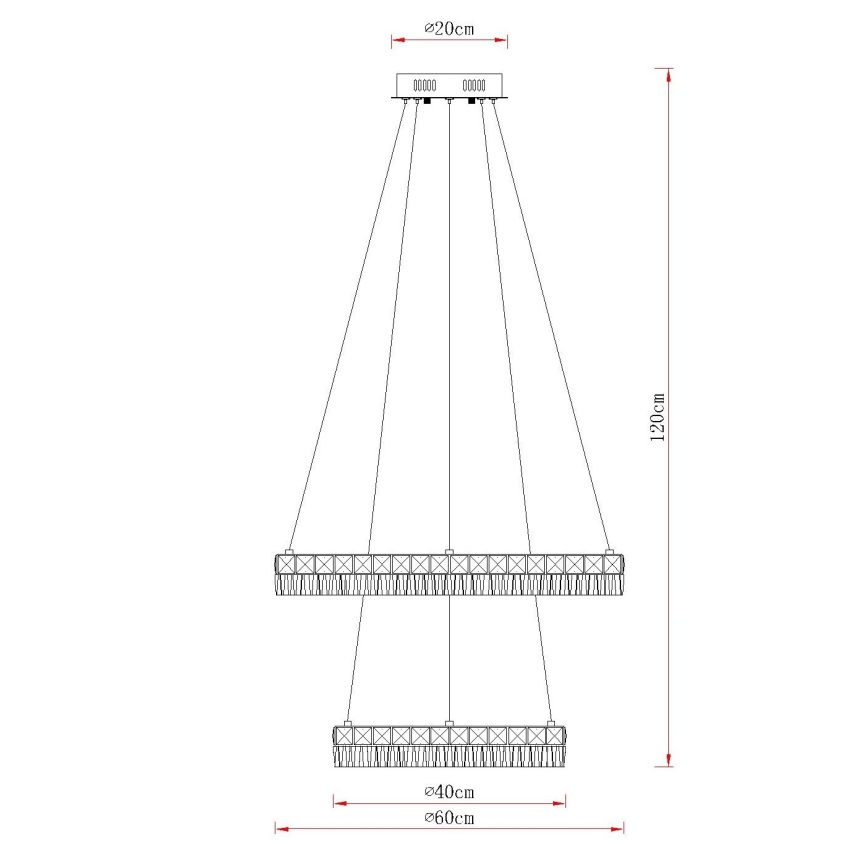 Globo - Suspension LED dimmable sur câble LED/60W/230V 2700-6000K transparente + télécommande