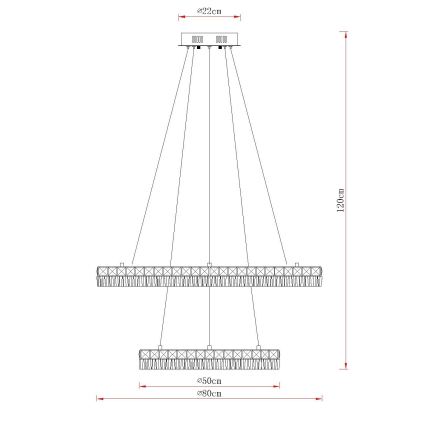 Globo - Suspension LED dimmable sur câble LED/72W/230V 2700-6000K transparente + télécommande