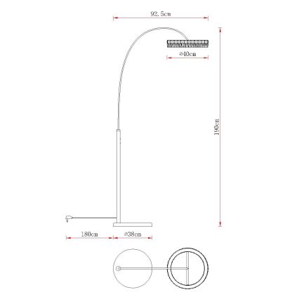 Globo - Lampadaire LED dimmable, 35 W, 230 V, 3000/4000/6000 K