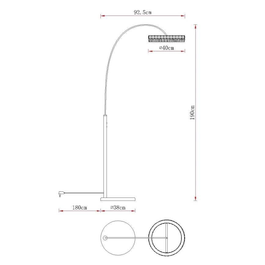 Globo - Lampadaire LED dimmable, 35 W, 230 V, 3000/4000/6000 K