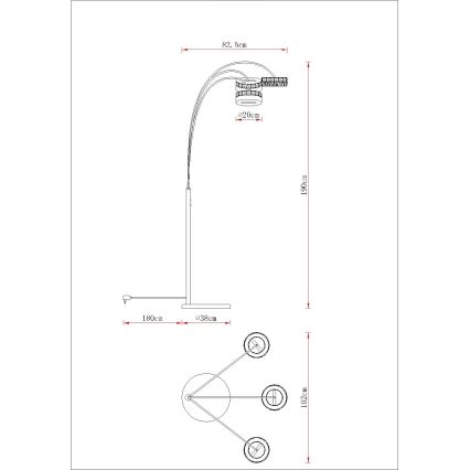 Globo - Lampadaire LED dimmable LED/35W/230V 3000/4000/6000K