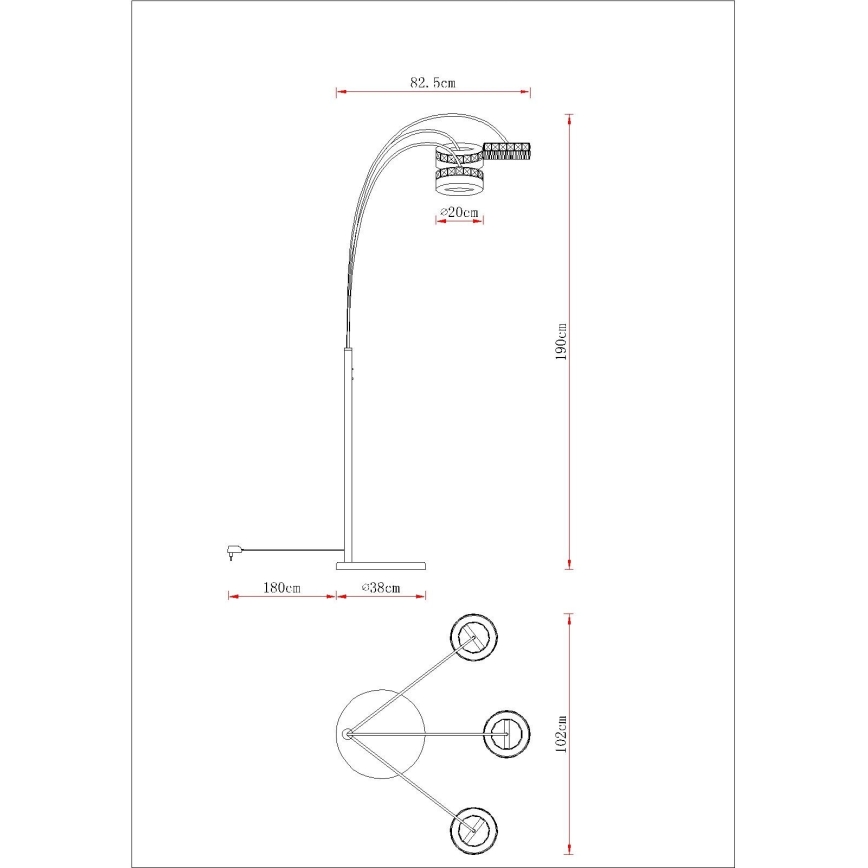 Globo - Lampadaire LED dimmable LED/35W/230V 3000/4000/6000K