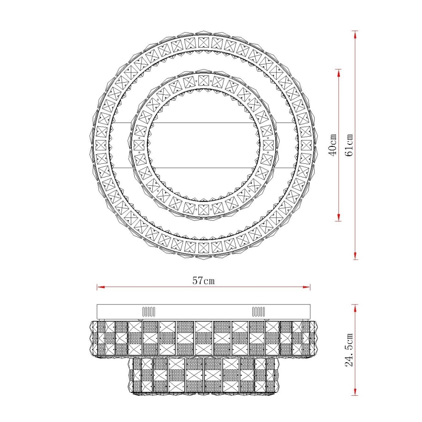 Globo - Plafonnier LED dimmable LED/55W/230V 2700-6000K Ø 61 cm + télécommande