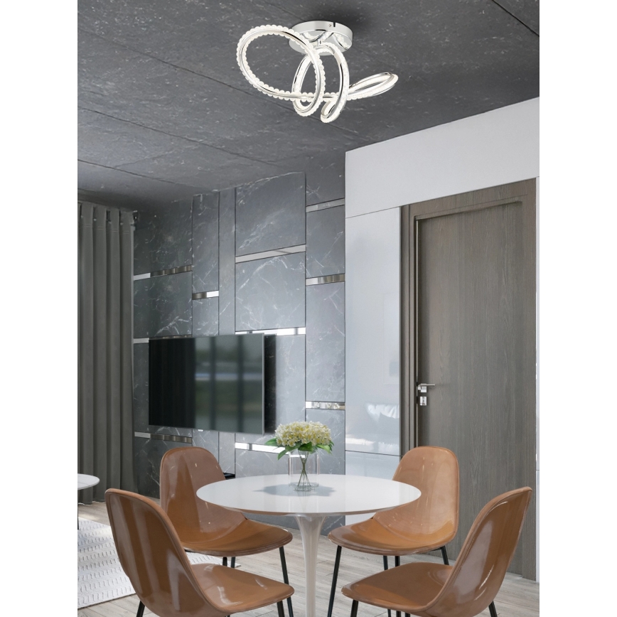 Globo - Plafonnier LED dimmable LED/40W/230V 2700-6000K finition chrome brillant + télécommande