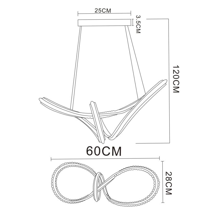 Globo - Suspension LED à intensité variable sur câble LED/45W/230V 2700-6000K chrome brillant + télécommande