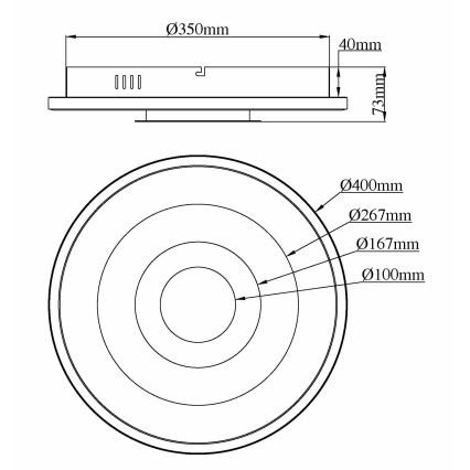 Globo - Plafonnier LED 30W/230V 3000/4000/6000K Ø 40 cm