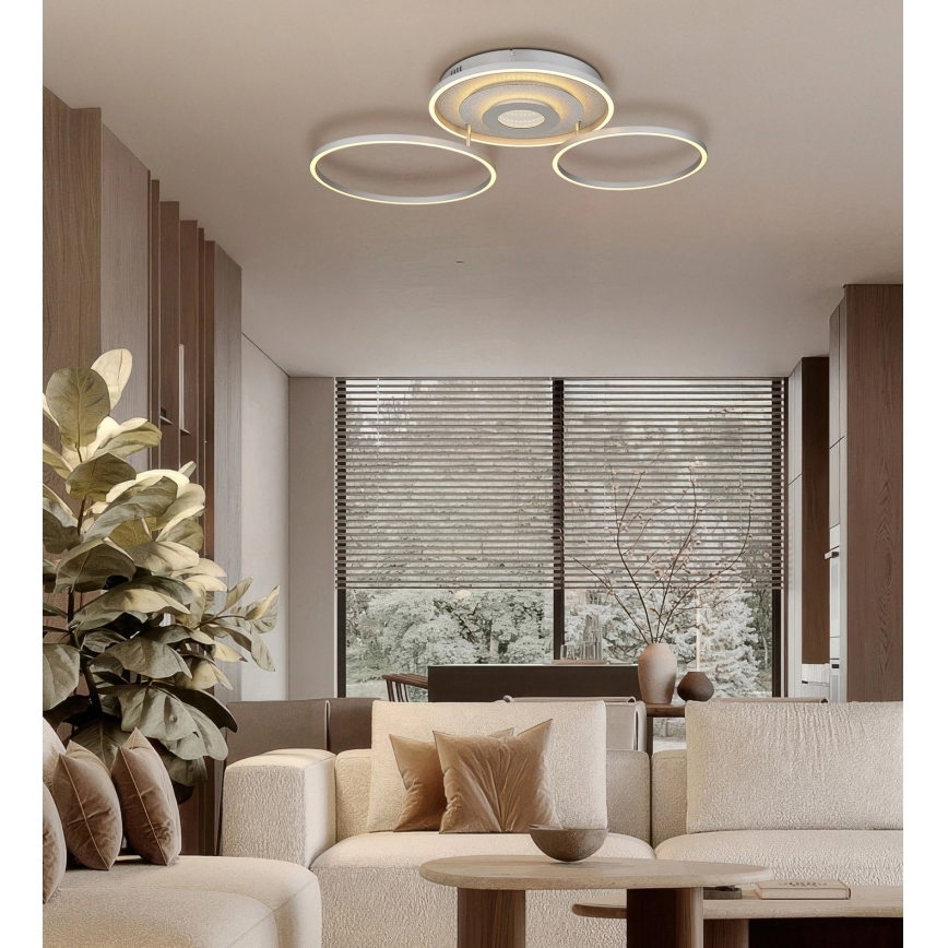 Globo - Plafonnier LED dimmable LED/40W/230V 2700-6500K 57x99,2 cm argenté + télécommande