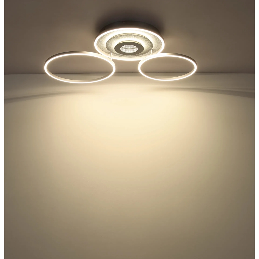 Globo - Plafonnier LED dimmable LED/40W/230V 2700-6500K 57x99,2 cm argenté + télécommande
