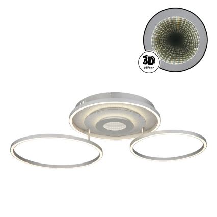 Globo - Plafonnier LED dimmable LED/40W/230V 2700-6500K 57x99,2 cm argenté + télécommande
