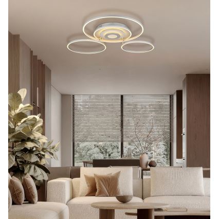 Globo - Plafonnier LED dimmable LED/60W/230V 2700-6500K 80,8x99,2 cm argenté + télécommande