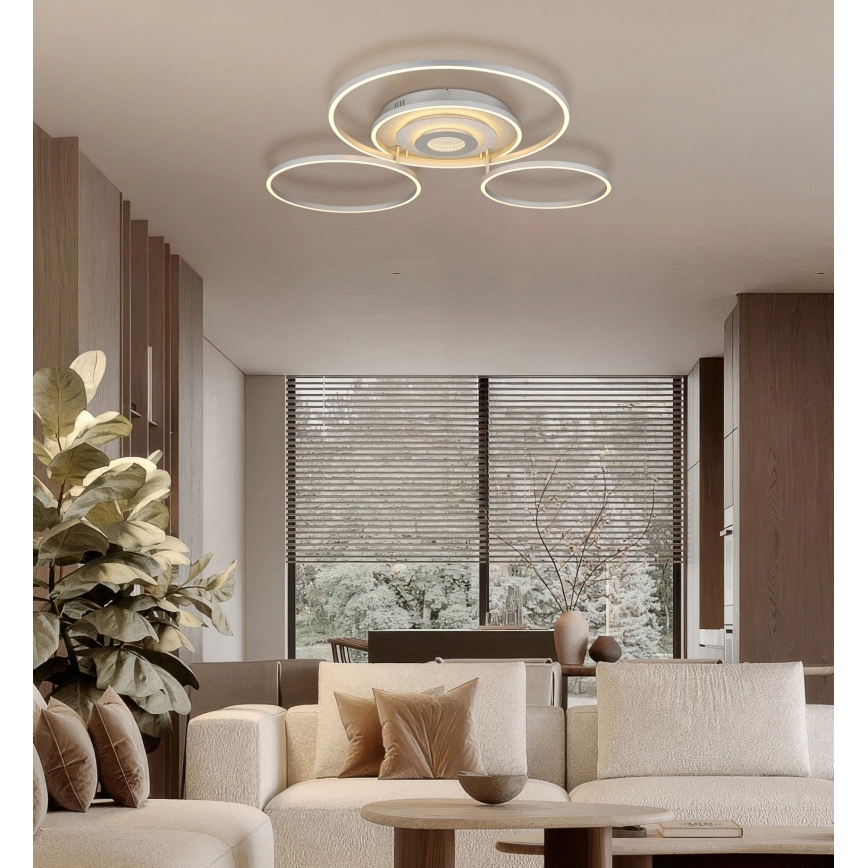 Globo - Plafonnier LED dimmable LED/60W/230V 2700-6500K 80,8x99,2 cm argenté + télécommande