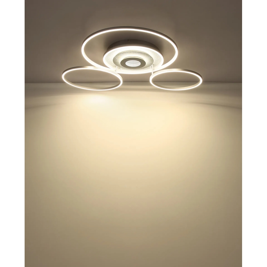 Globo - Plafonnier LED dimmable LED/60W/230V 2700-6500K 80,8x99,2 cm argenté + télécommande