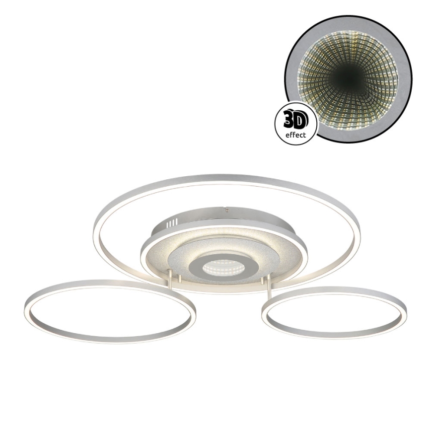 Globo - Plafonnier LED dimmable LED/60W/230V 2700-6500K 80,8x99,2 cm argenté + télécommande