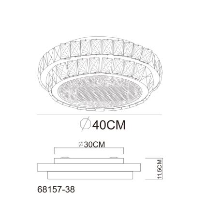 Globo - Plafonnier LED dimmable 38W/230V 2700-6000K Ø 40 cm + télécommande