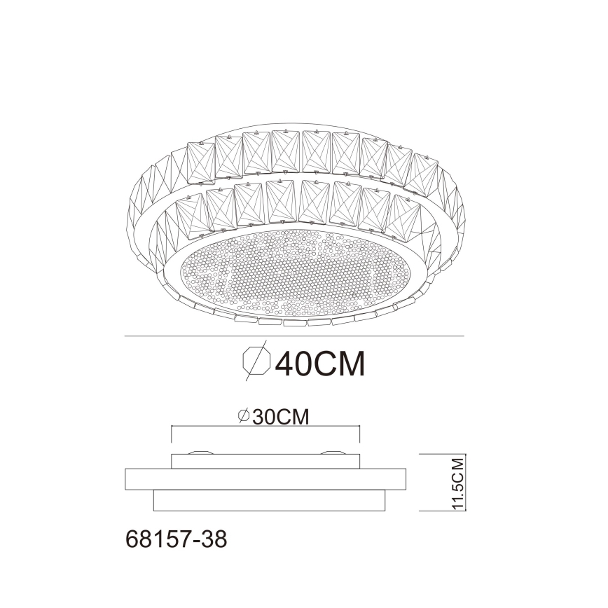 Globo - Plafonnier LED dimmable 38W/230V 2700-6000K Ø 40 cm + télécommande