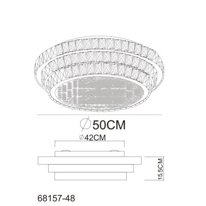 Globo - Plafonnier à intensité variable LED/48W/230V 2700-6000K d. 50 cm blanc + Télécommande