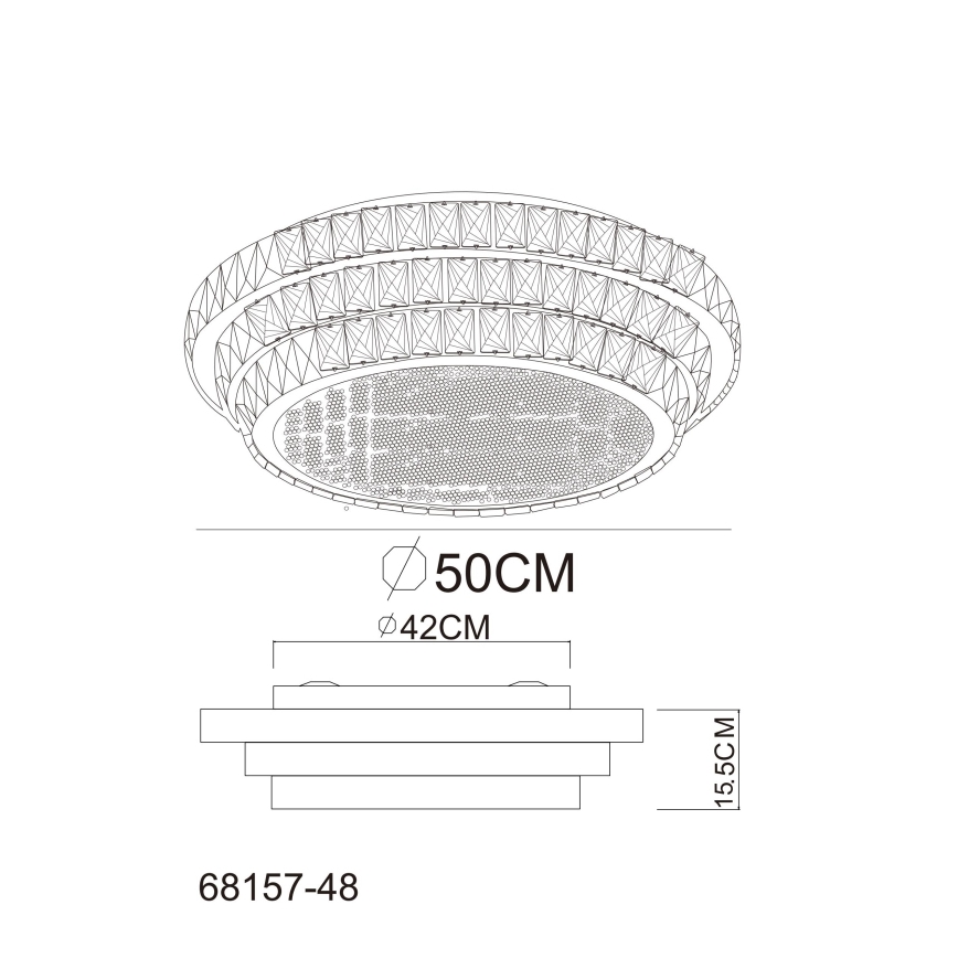 Globo - Plafonnier à intensité variable LED/48W/230V 2700-6000K d. 50 cm blanc + Télécommande