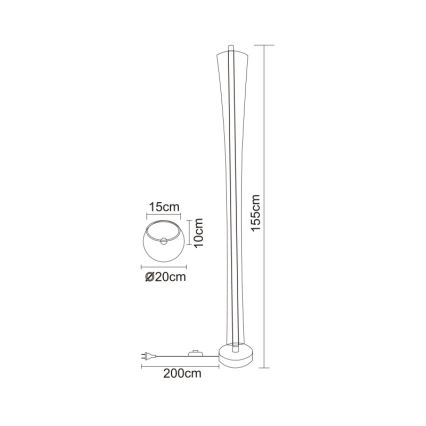 Globo - Lampadaire LED/48W/230V 2700/4000/6000K