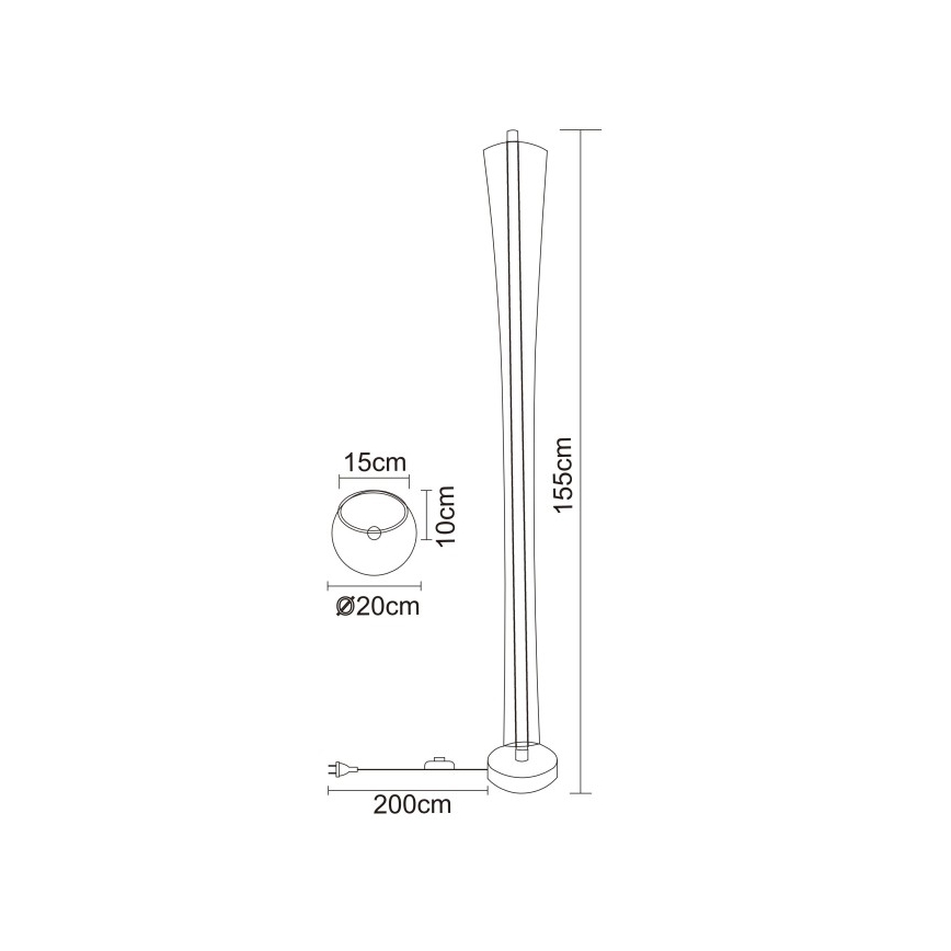 Globo - Lampadaire LED/48W/230V 2700/4000/6000K