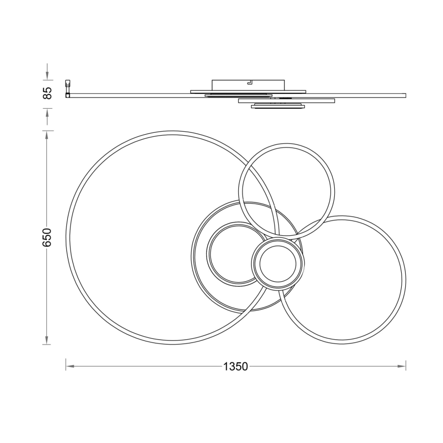 Globo - Plafonnier LED dimmable LED/36W/230V 2700-6000K argenté + télécommande