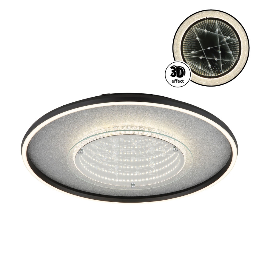 Globo - Plafonnier LED LED/40W/230V 3000/4000/6000K Ø 51,5 cm noir